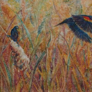 Red Winged Black Birds Watercolor Painting by Robyn Ryan