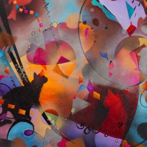 "Feline Circus" 30" x 22" Mixed Media by Artist Robyn Ryan