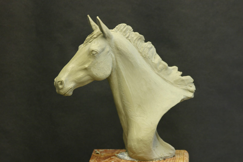 Oil Based Clay Original Horse Head Sculpture