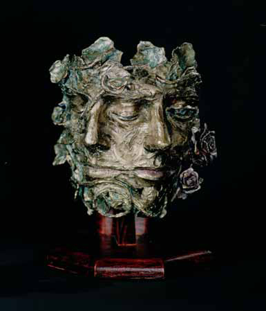 Bronze Sculpture of two melded faces