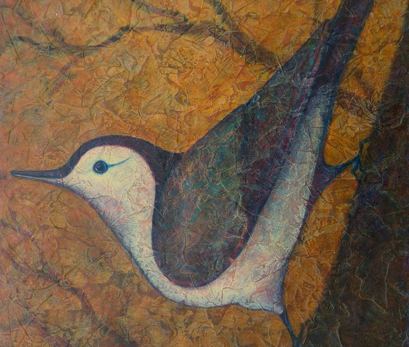 “Nuthatch I” Acrylic Layers Accepted into VMRC National Exhibit & SOLD!