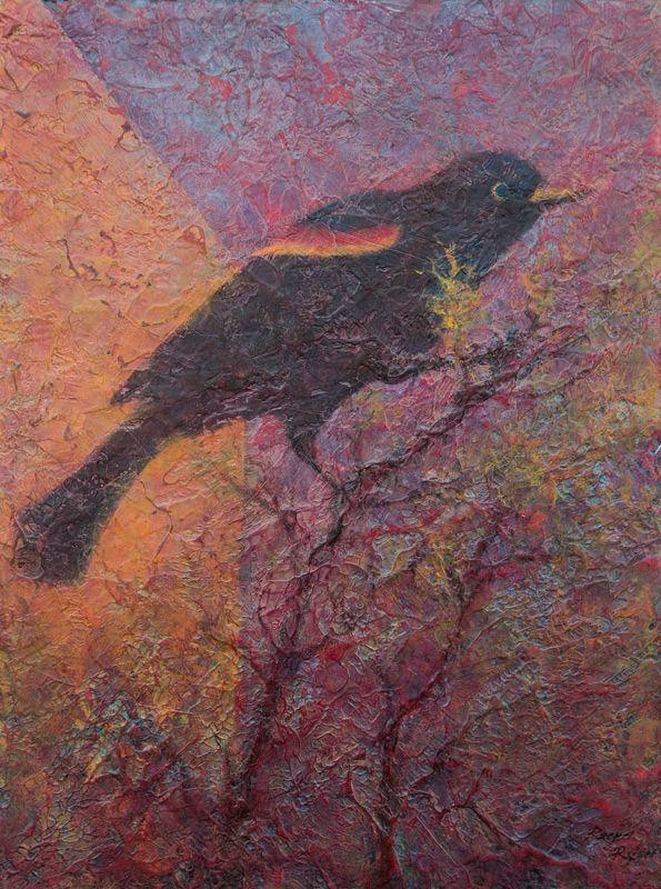 Red Winged Blackbird on branch