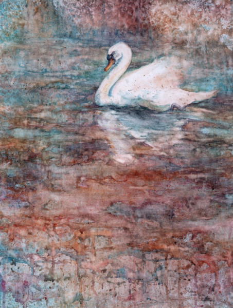 Watercolor painting of Swan