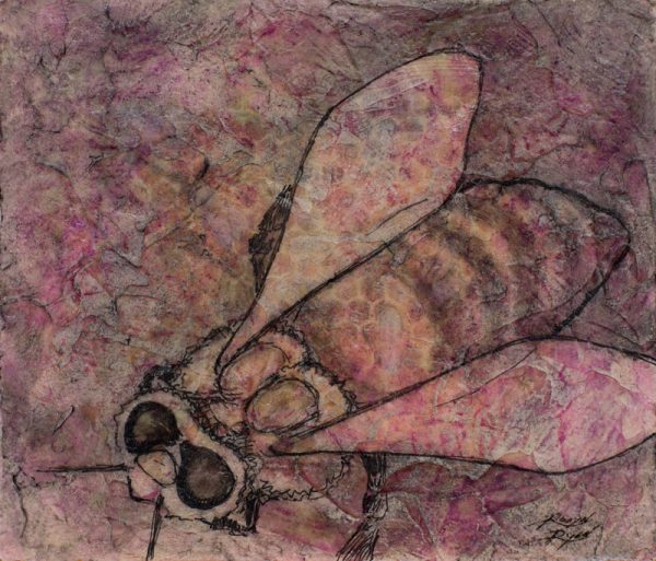 VA Artist Robyn Ryan Acrylic & Transfer "Bee Study I"