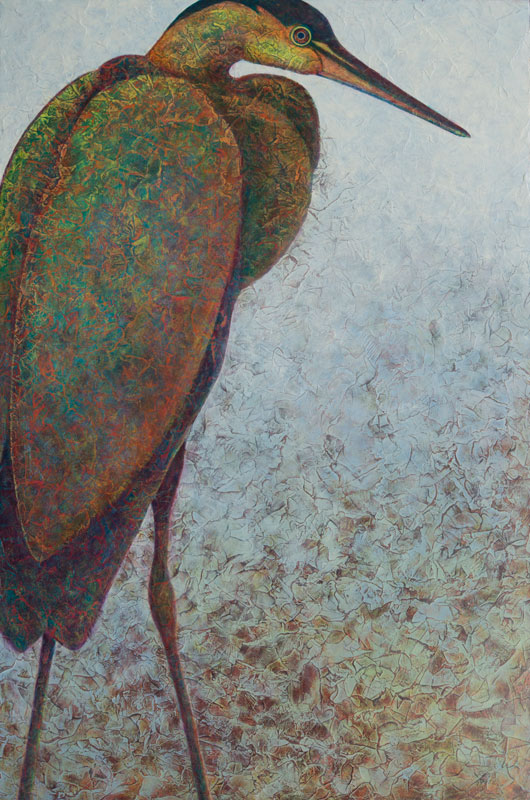 VA Artist Robyn Ryan Acrylic Layers Painting of Heron