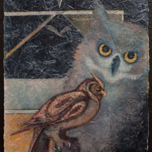 VA artist Robyn Ryan Acrylic Layers painting of Owl