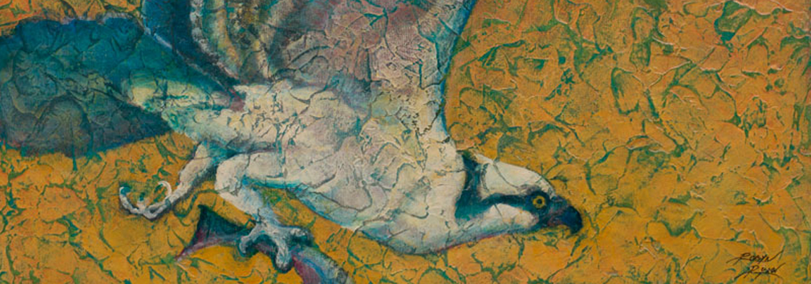 Detail of "Osprey" Acrylic Layer painting by VA artist Robyn Ryan