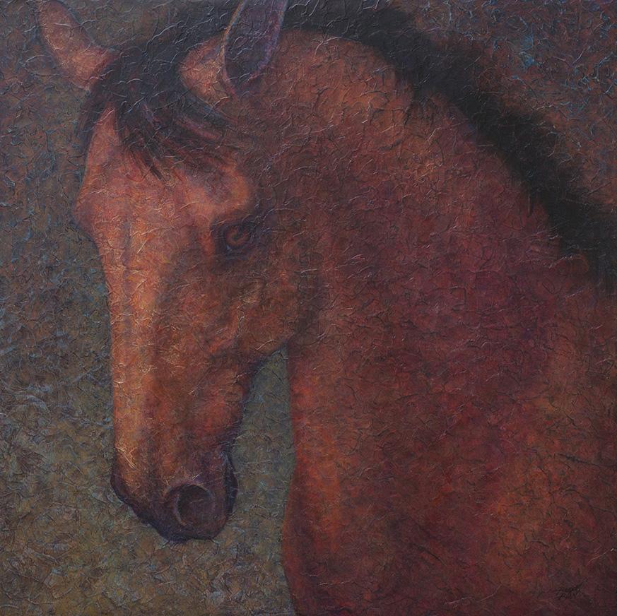 Presence - Acrylic Layers equine painting by VA artist Robyn Ryan