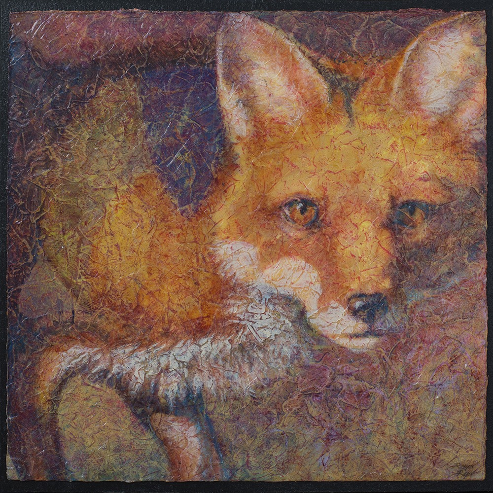 Eye on You - Fox Acrylic Layers painting by VA Artist Robyn Ryan