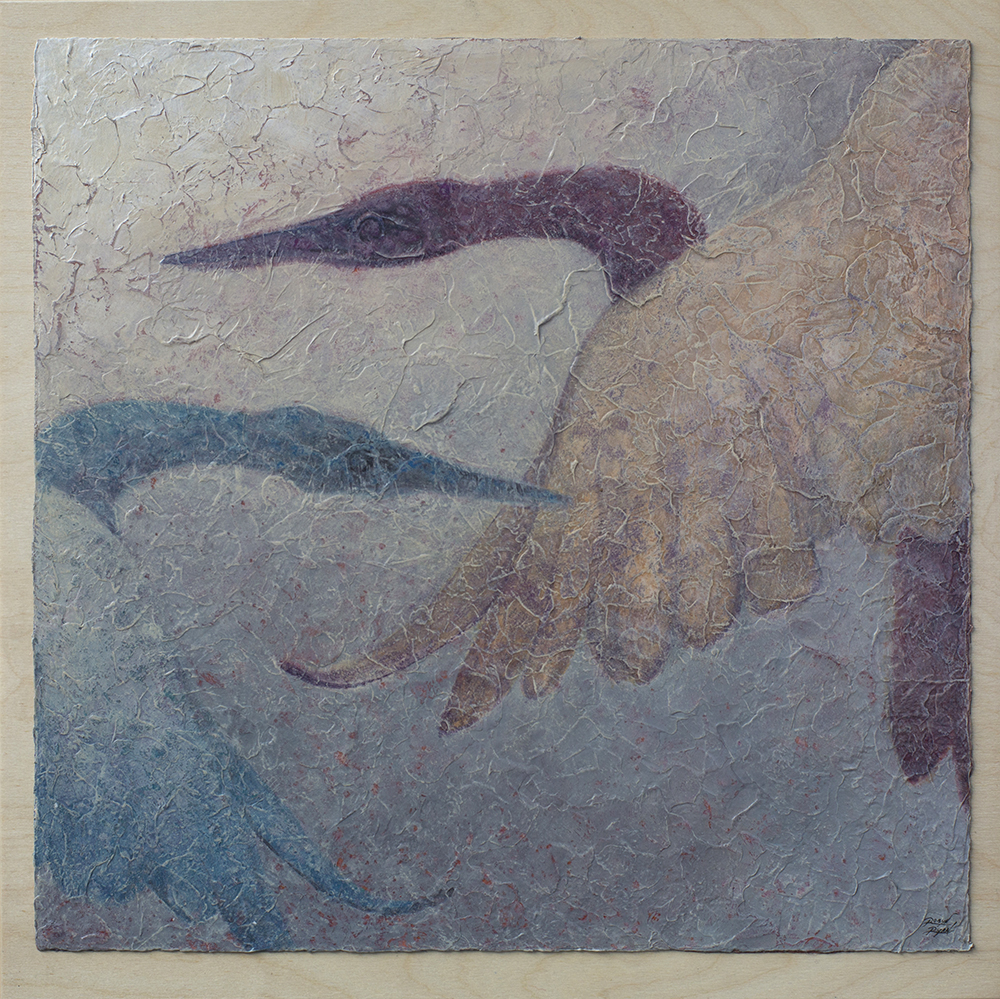 Heron III - Acrylic Layers heron painting by VA Artist Robyn Ryan