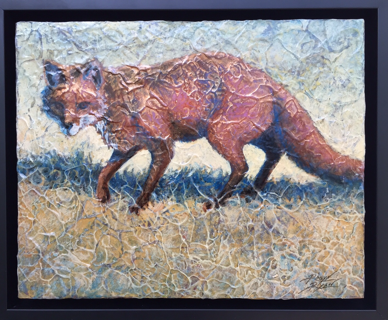 Robyn Ryan Acrylic Layer Painting "Red Fox II"