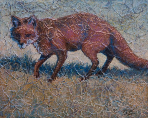 "Red Fox II" 8" x 10" Acrylic Layers by Artist Robyn Ryan
