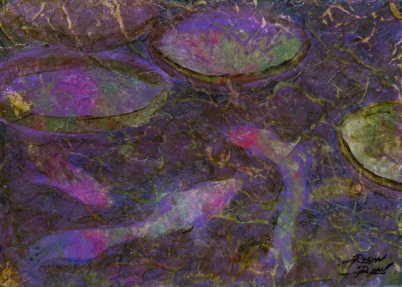 "Biltmore Koi" 5" x 7" Acrylic Layers by VA Artist Robyn Ryan