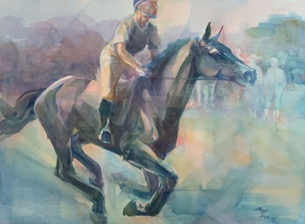 Robyn Ryan Eventing Cross Country Watercolor