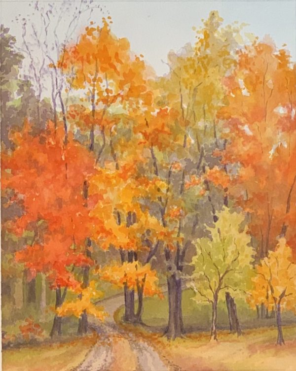 Robyn Ryan Watercolor Painting Autumn Drive