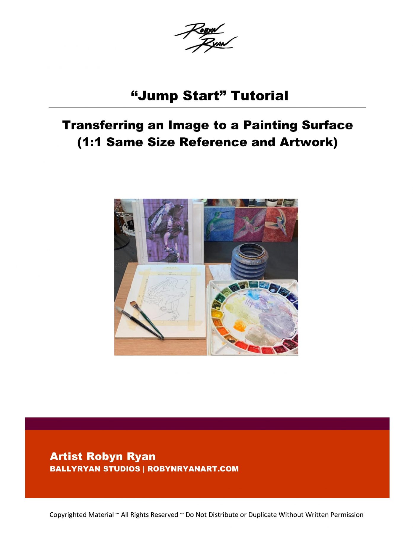 Jump Start Tutorial on transferring image to painting surface.