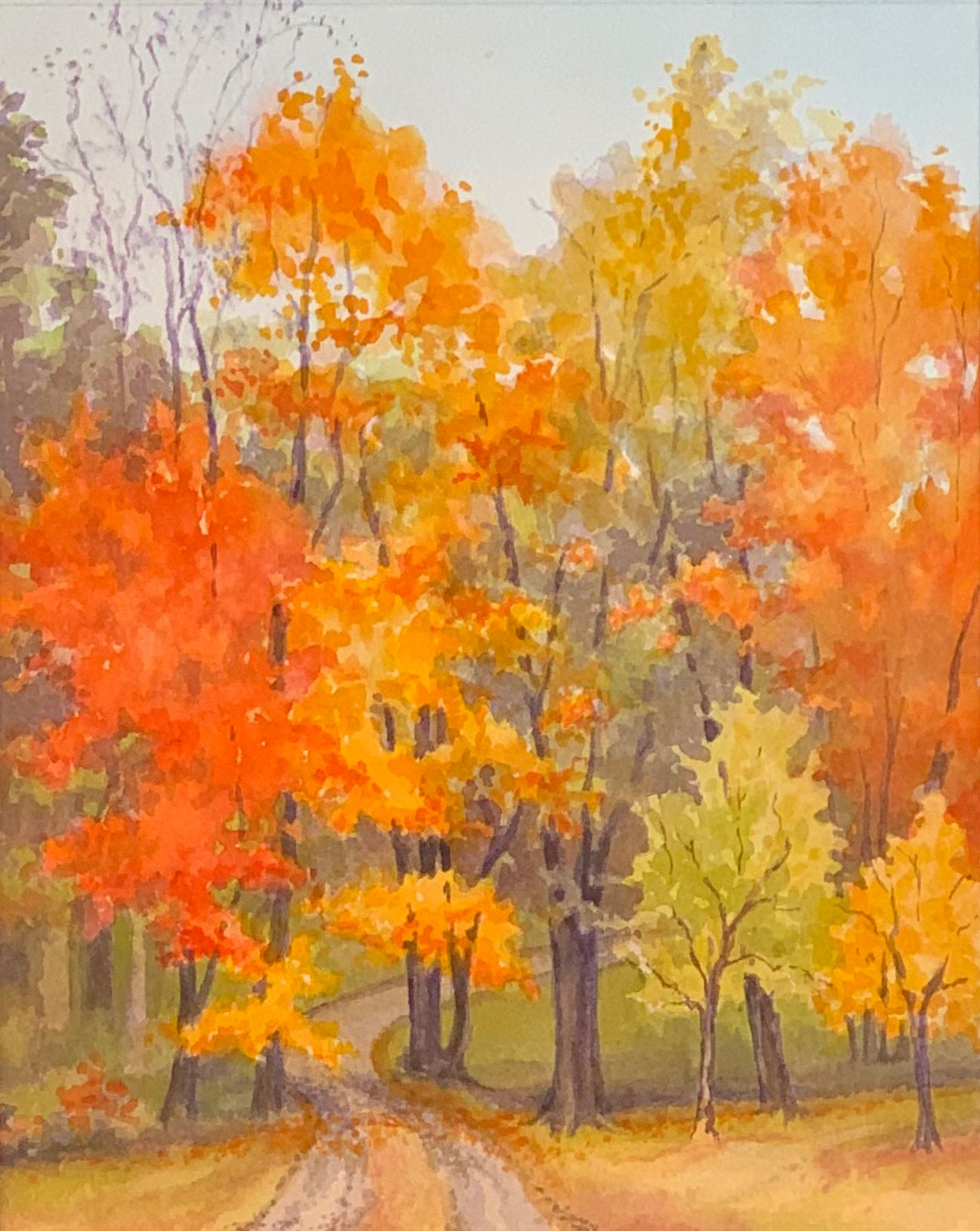 Robyn Ryan Watercolor Painting Autumn Drive