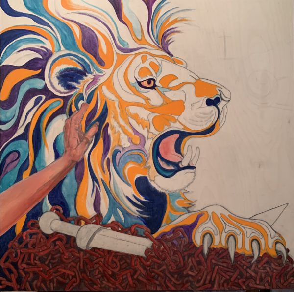 Robyn Ryan's "Resurrection Courage" WIP - Initial Color Blocking