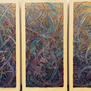 Acrylic Layer Tryptic of tangled undergrowth by Robyn Rryan